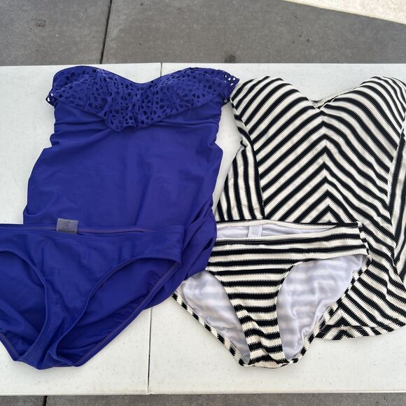 2‎ Womens SM Maternity Swimwear SWIM Motherhood Maternity Jessica Simpson EUC - Picture 1 of 8